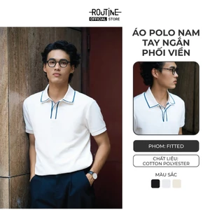 Áo Polo Nam Tay Ngắn Vải Cotton Phối Cổ Và Nẹp Form Fitted - Routine 10S25POL013