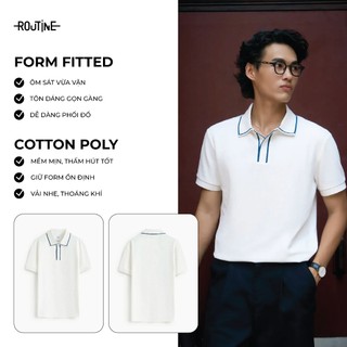 Áo Polo Nam Tay Ngắn Vải Cotton Phối Cổ Và Nẹp Form Fitted - Routine 10S25POL013