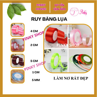 Ruy Băng Lụa 1cm, 2cm 4cm, 5cm Làm Nơ Cuộn 22 Mét Satin Vải Đa Dạng Màu Sắc| Làm Phụ Kiện Handmade Gói Hoa, Gói Quà