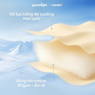 Chăn mùa hè mát lạnh Vua Nệm Goodnight Snowsilk cho bé, Mền cotton lạnh 2mx2m2 thoáng khí mềm mịn