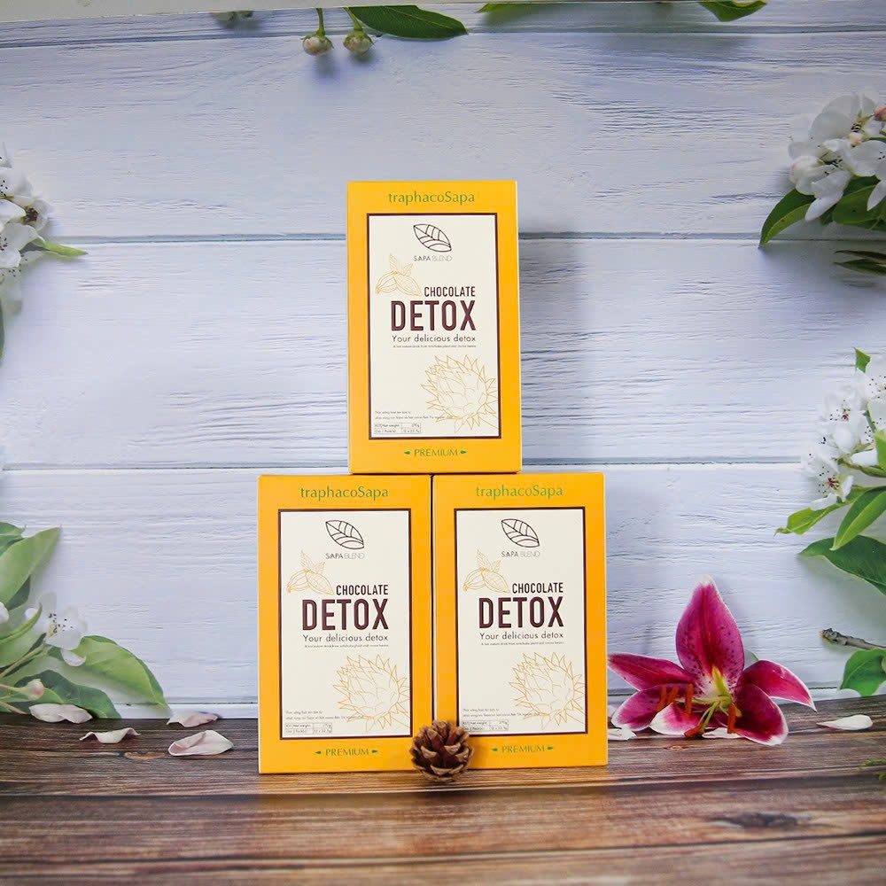 C15_Bột Cacao Chocolate Atiso Detox Traphacosapa Hộp 12 Gói