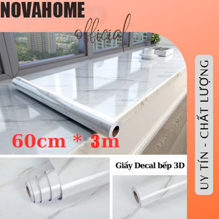 Decal dán bếp chống dầu mỡ 3Mét x 60cm VÂN ĐÁ TRÁNG NHÔM chịu nhiệt, chống nước, dán bàn , nhà tắm