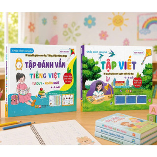 Sách - Chắp Cánh Cùng Bé - Tập Viết + Tập Đánh Vần Tiếng Việt cho trẻ 4-6 tuổi - ndbooks