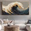 Tranh Trừu Tượng Nghệ Thuật Sóng Biển 3D Decor Phòng Khách, Phòng Làm Việc Không Gian Thư Giãn Treo Khách Sạn Sang Trọng