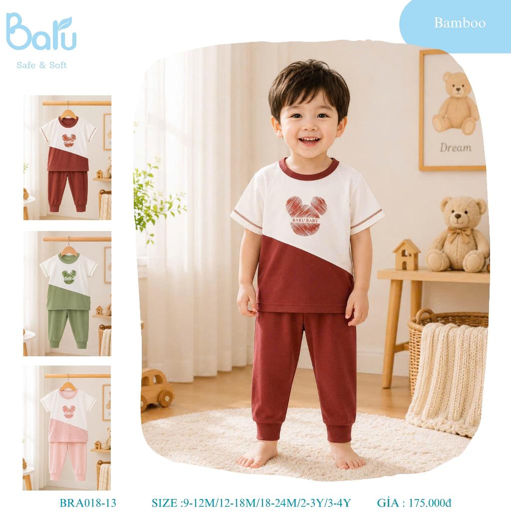 Bộ cổ tròn cộc tay quần dài--- BRA018-13,,