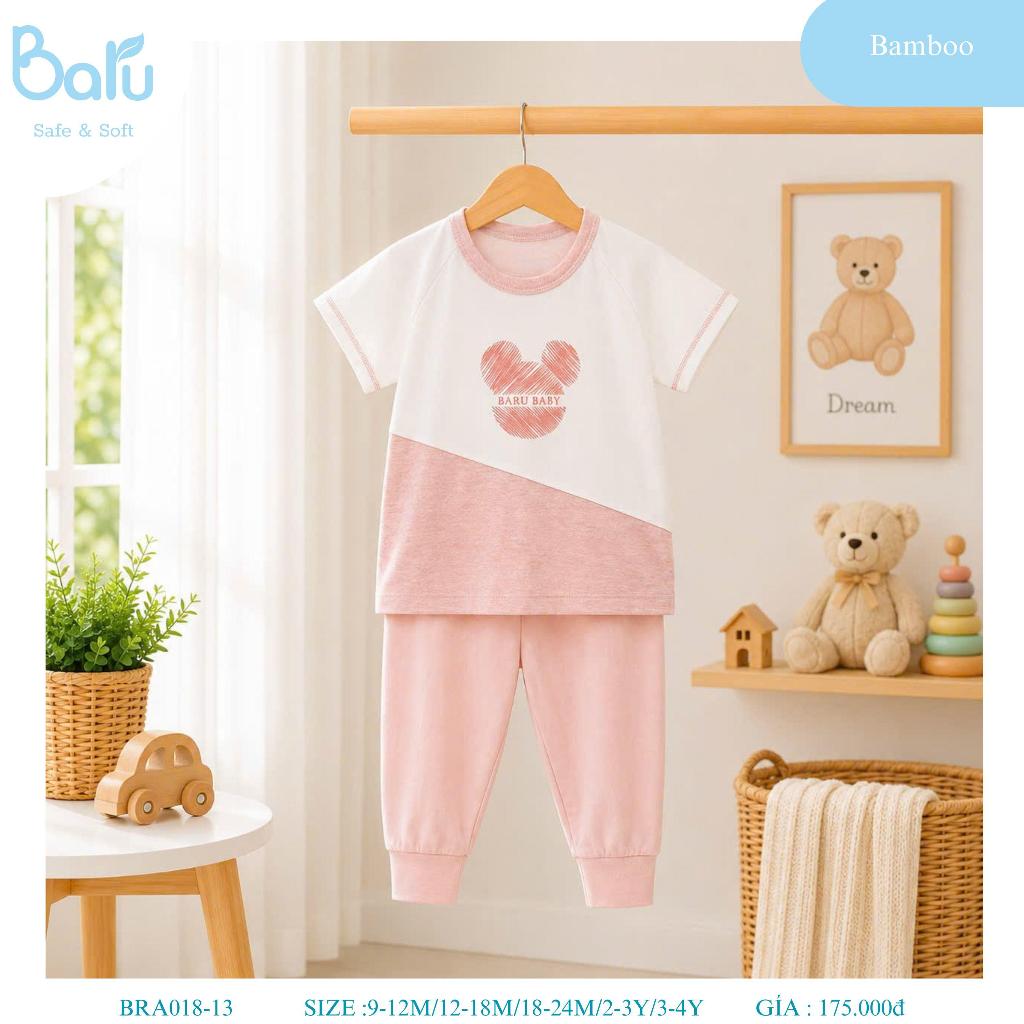 Bộ cổ tròn cộc tay quần dài--- BRA018-13,,