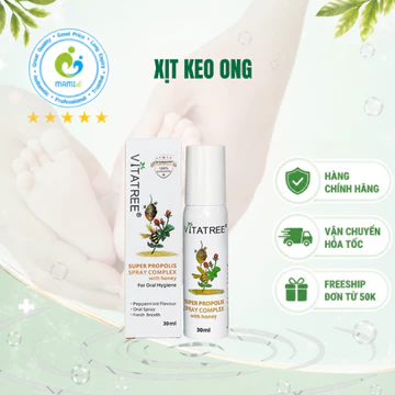 Xịt keo ong Vitatree Super (30ml) giảm đau họng cho trẻ 2 tuổi trở lên, Úc