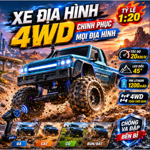 Xe RC offroad E201 Pickup & E202 SUV tỉ lệ 1:20, lốp địa hình to chống trượt xe đồ chơi ngoài trời gia đình