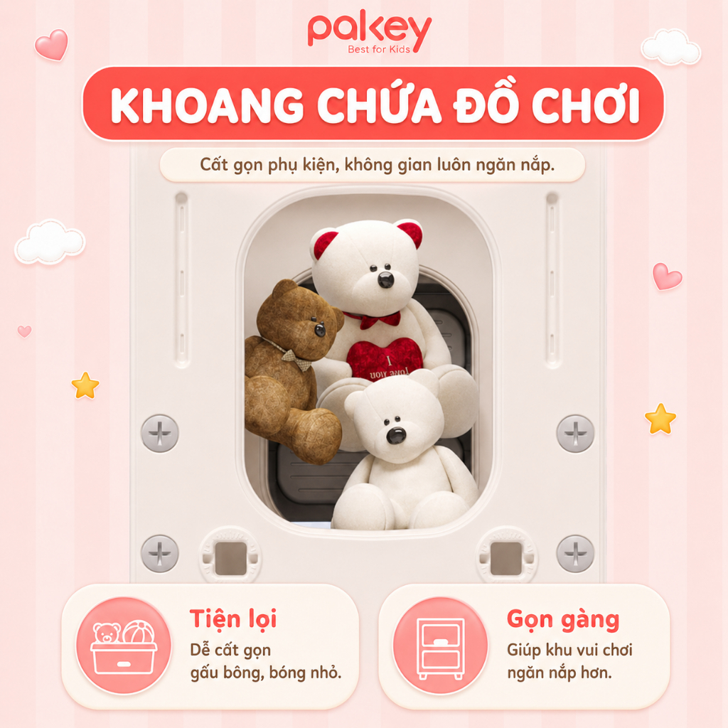 [NEW 2026] Cầu Trượt Cao Cấp Pakey Lâu Đài Chơi Trong Nhà, Ngoài Trời Cho Bé, Cầu Tuột Trẻ Em Dày Dặn Chắc Chắn An Toàn