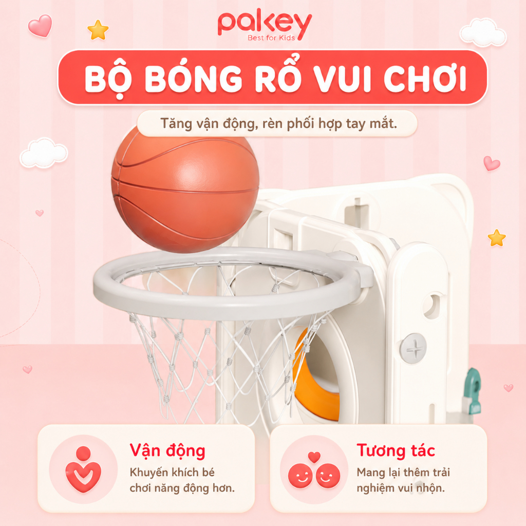 [NEW 2026] Cầu Trượt Cao Cấp Pakey Lâu Đài Chơi Trong Nhà, Ngoài Trời Cho Bé, Cầu Tuột Trẻ Em Dày Dặn Chắc Chắn An Toàn
