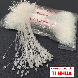 Combo 1000 dây nhựa xâu tag mác quần áo, dây ti xỏ nhựa đầu nhọn kích thước 8cm, 18cm - Hàng đẹp