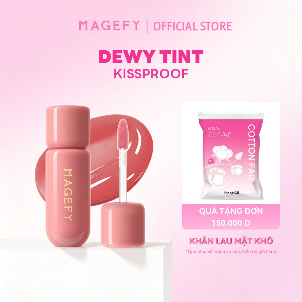 Son bóng gương MAGEFY - Sáng bóng trong suốt - Dưỡng ẩm môi - Lì màu không trôi 2.5G L02