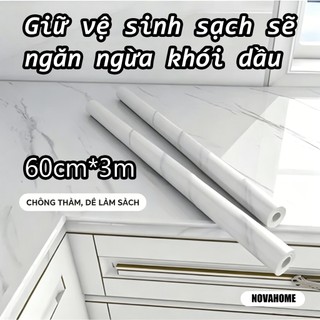 Decal dán bếp chống dầu mỡ 3Mét x 60cm VÂN ĐÁ TRÁNG NHÔM chịu nhiệt, chống nước, dán bàn , nhà tắm