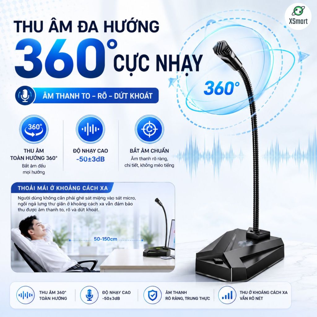 Micro Máy Tính Laptop MK10 Jack USB Có LED Thu Âm 360° Lọc Tiếng Ồn Độ Nhạy Cao Học Tập Thuyết Trình | BigBuy360 - bigbuy360.vn