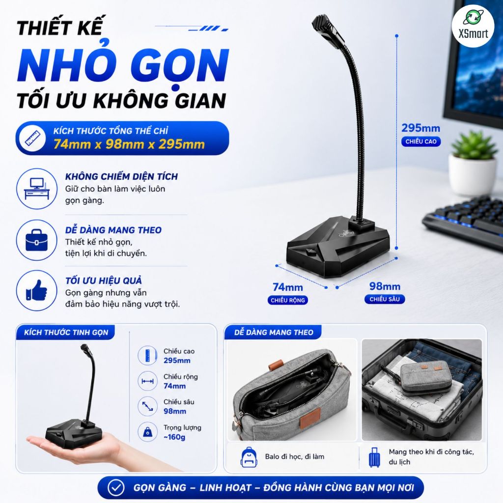 Micro Máy Tính Laptop MK10 Jack USB Có LED Thu Âm 360° Lọc Tiếng Ồn Độ Nhạy Cao Học Tập Thuyết Trình | BigBuy360 - bigbuy360.vn