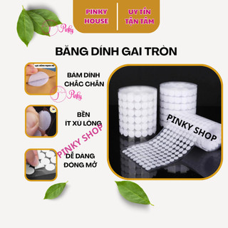 Băng Dính Gai Tròn Velcro [sỉ 1000 cặp]  nhám Có Keo Sẵn 2 Mặt Miếng Dán Xé Siêu Dính handmade Size 1cm- 2cm (màu trắng)