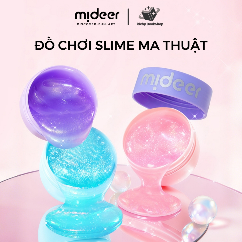 Slime trong suốt nhiều màu Mideer, đồ chơi Slime dẻo Pearly Putty an toàn cho bé
