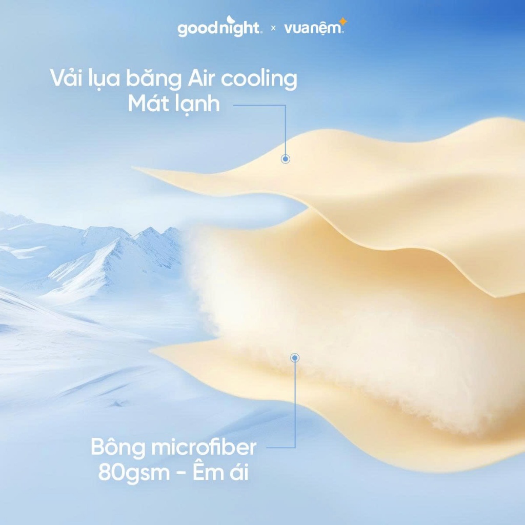 [DEAL MỞ BÁN] Chăn Lụa Băng Goodnight Snow Silk 200x220cm Vải Nylon Cooling Chăn Bông Microfiber