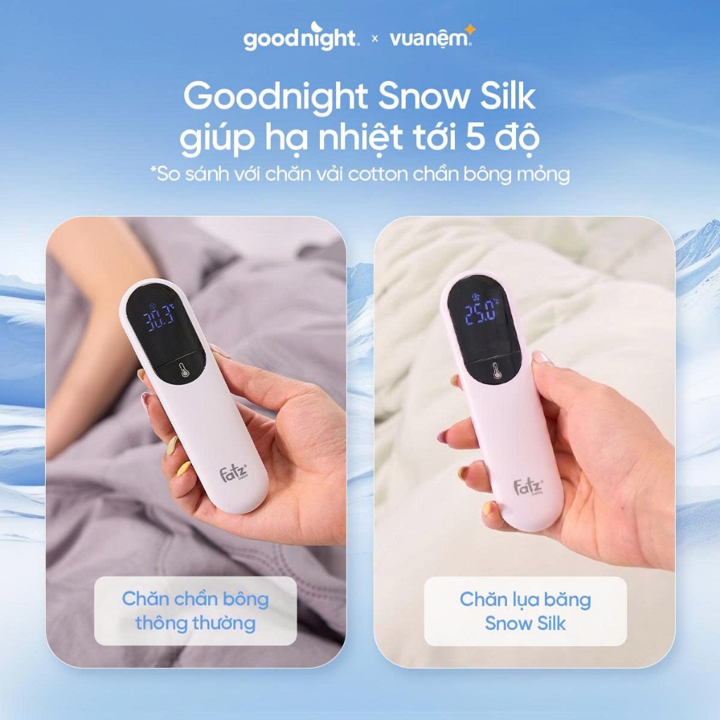 [DEAL MỞ BÁN] Chăn Lụa Băng Goodnight Snow Silk 200x220cm Vải Nylon Cooling Chăn Bông Microfiber