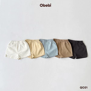 Quần Đùi Kaki Mùa Hè Obebi Cho Bé Trai Bé Gái Từ 8-22kg QC01