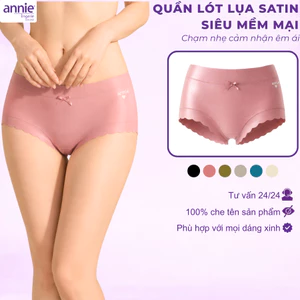Quần Lót Nữ Lụa Satin annie QE 4580 Quần Lót Lưng Cao Mềm Mịn, Viền Lượn Sóng Không Hằn, Thoáng Khí Cao Cấp