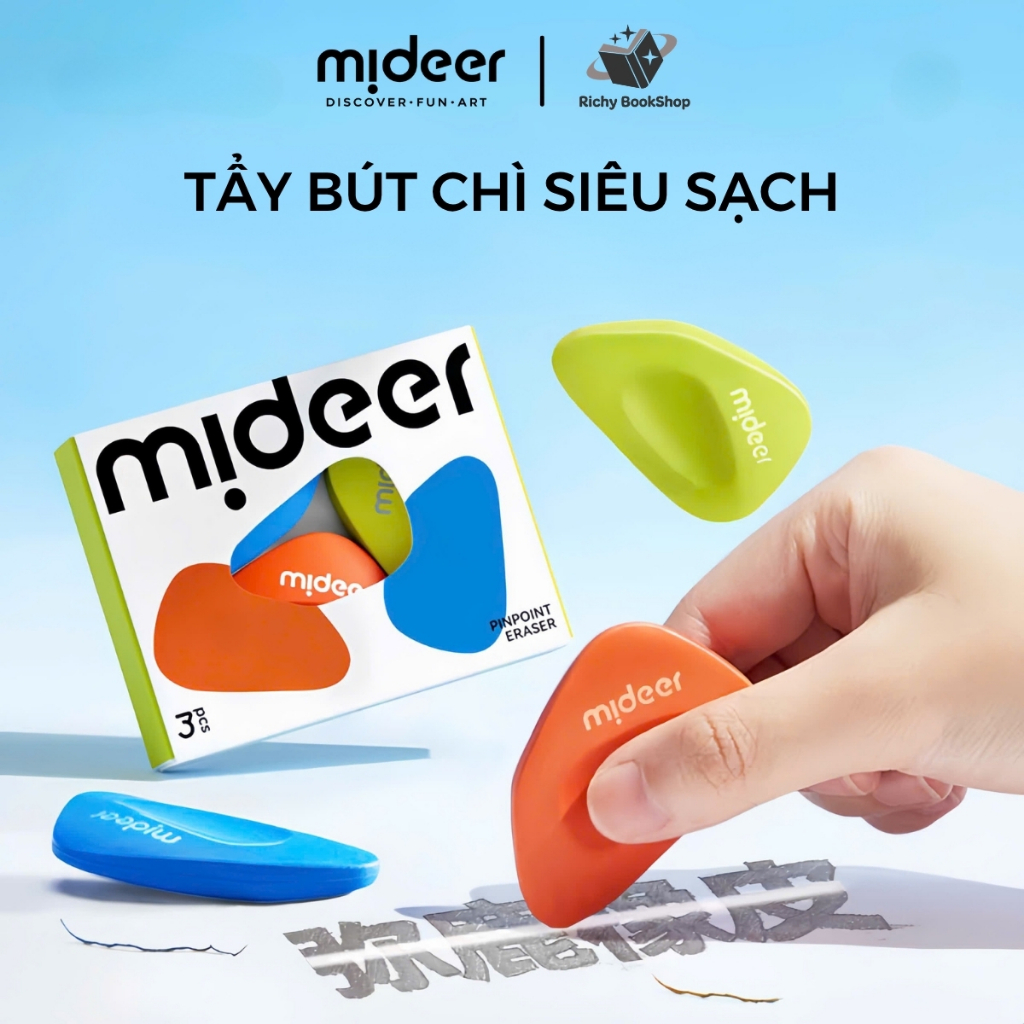 Tẩy gôm bút chì không bụi Mideer Dust-free Eraser