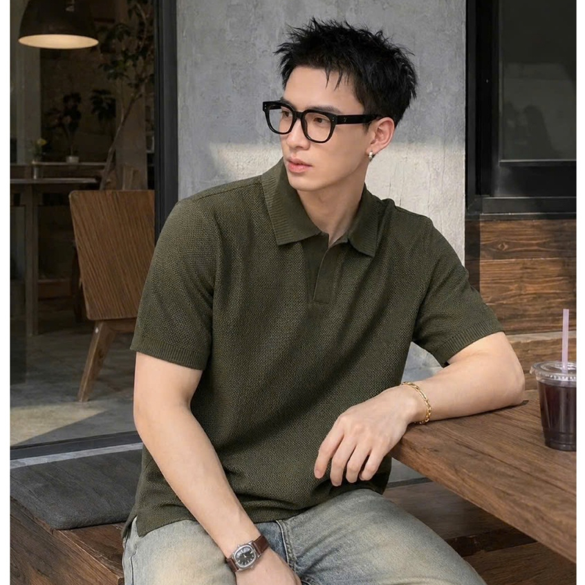 Áo Polo Nam Vải Dệt Kim Siêu Thoáng Mát Mùa Hè Trẻ Trung, Lịch sự, Tôn Dáng Halley E38