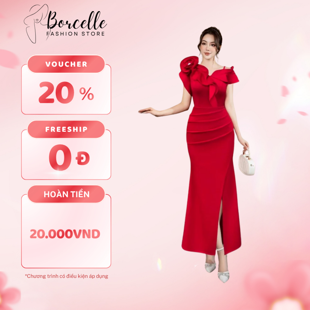Váy Dự Tiệc Mẫu Trung Niên Bigsize - Đầm Trung Niên Đi Ăn Cưới Dự Tiệc Sang Trọng Hoa Ôm Ngực TK02