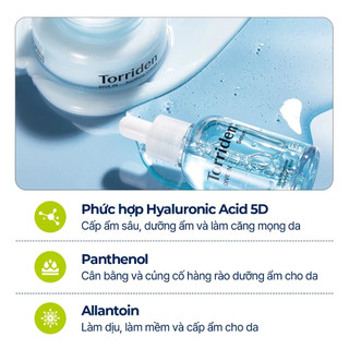 Kem dưỡng và Serum Torriden DIVE IN Hyaluronic Acid cấp ẩm phục hồi và an toàn với mọi loại da