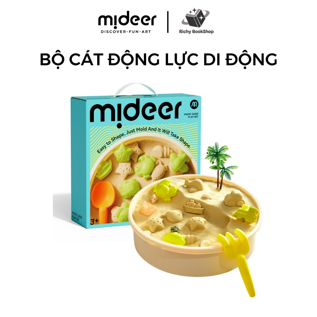 Bộ Cát động lực Mideer an toàn không dính tay Magic Sand Play kèm khuôn mô hình động vật