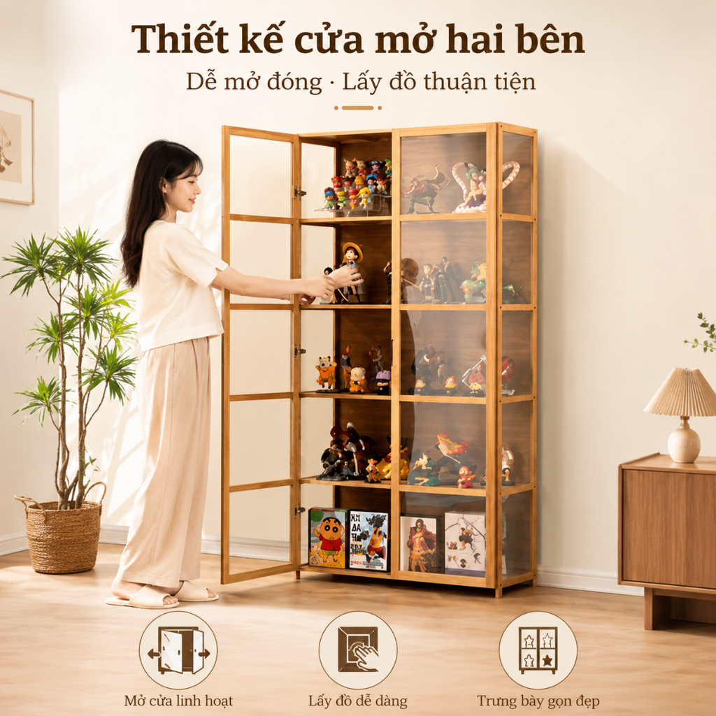 SUNNY BIERE Tủ Kính Trong Suốt Cao Cấp Kệ Trưng Bày Mô Hình Nước Hoa Lego Nhân Vật Yêu Thích
