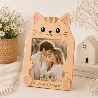 Khung Ảnh Gỗ Thú Cưng Để Bàn Dễ Thương, Khung Hình Decor Chó Mèo Cá Nhân Hóa Tên In Ảnh Theo Yêu Cầu