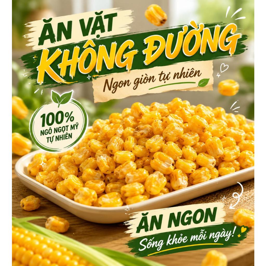 Ngô Mỹ sấy giòn Wakamono Organic vị nguyên bản 40gam/gói, thơm ngon, ngọt ngọt, giòn giòn, ăn vặt