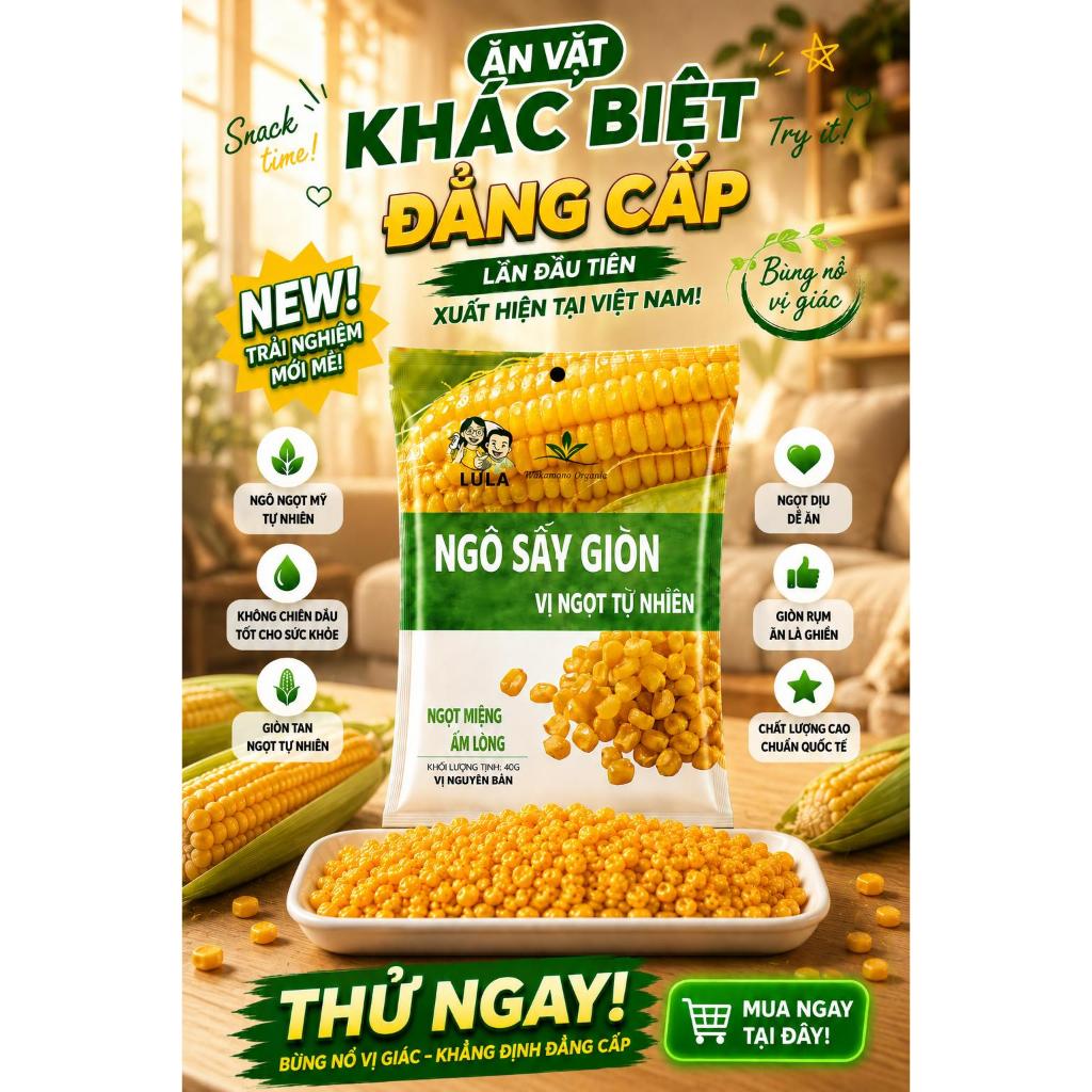 COMBO SNACK THẾ HỆ MỚI WAKAMONO ORGANIC: Khoai tây sấy giòn vị cà chua + Ngô sấy giòn + Nấm mix vị truffle