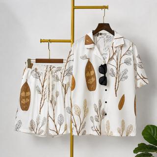 bộ đồ nam hè mặc đi chơi đi biển đi du lịch họa tiết in nét, set quần áo nam hè cao cấp PLNfahion