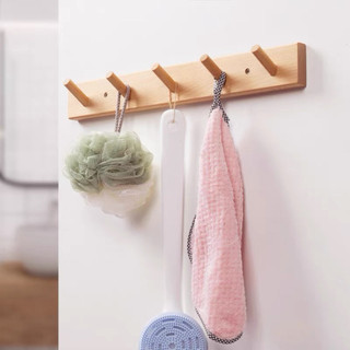 Móc gỗ gắn tường, Móc treo đồ đa năng decor trang trí không cần khoan