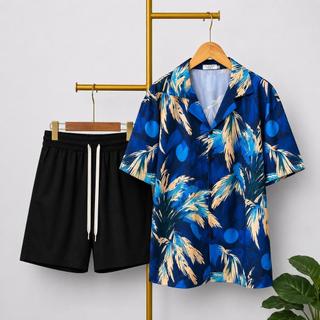 bộ đồ nam hè mặc đi chơi đi biển đi du lịch họa tiết in nét, set quần áo nam hè cao cấp PLNfahion