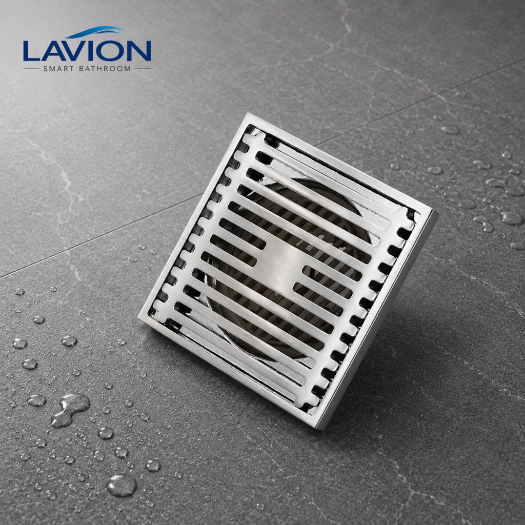 PHỄU THOÁT SÀN INOX 304 12x12 – CHỐNG HÔI, CHỐNG CÔN TRÙNG