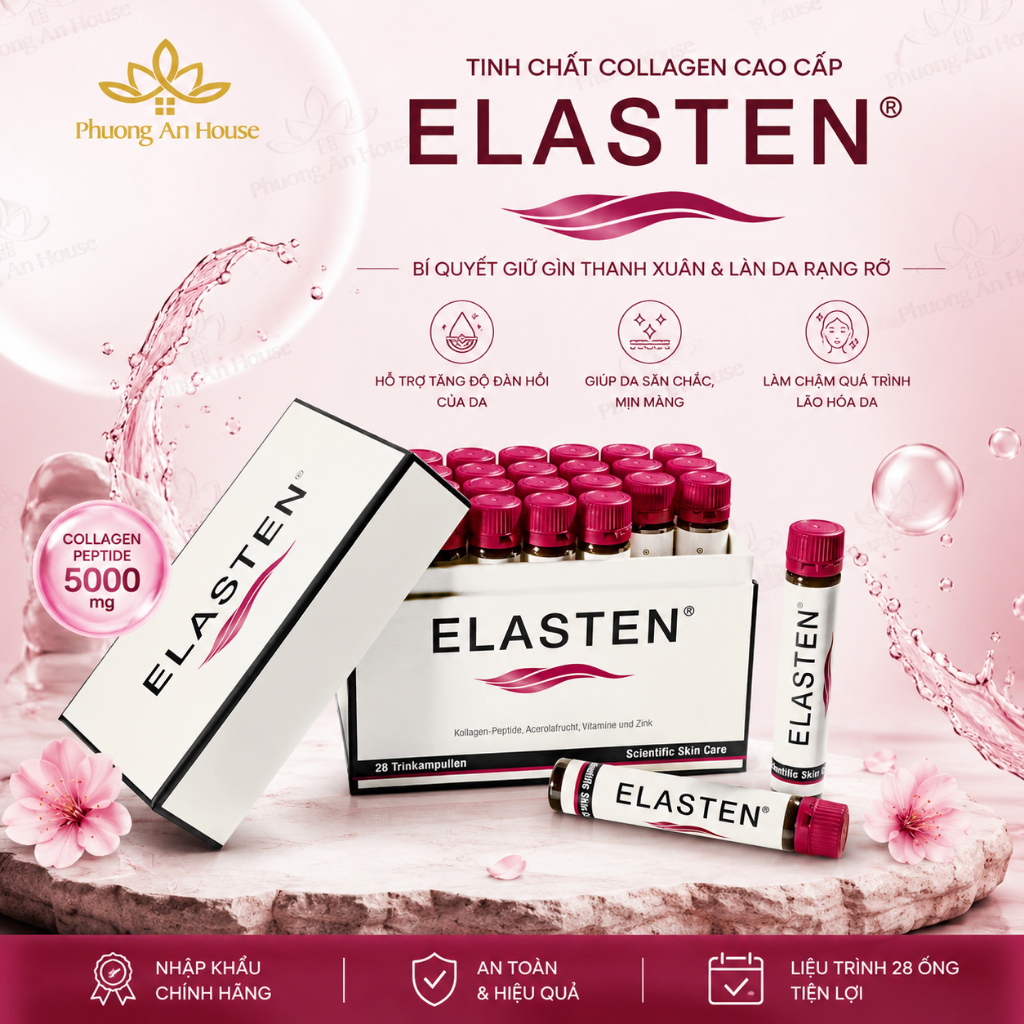 Collagen Elasten chăm sóc sắc đẹp làn da, chống lão hóa ( 28 ống) - Phương An House