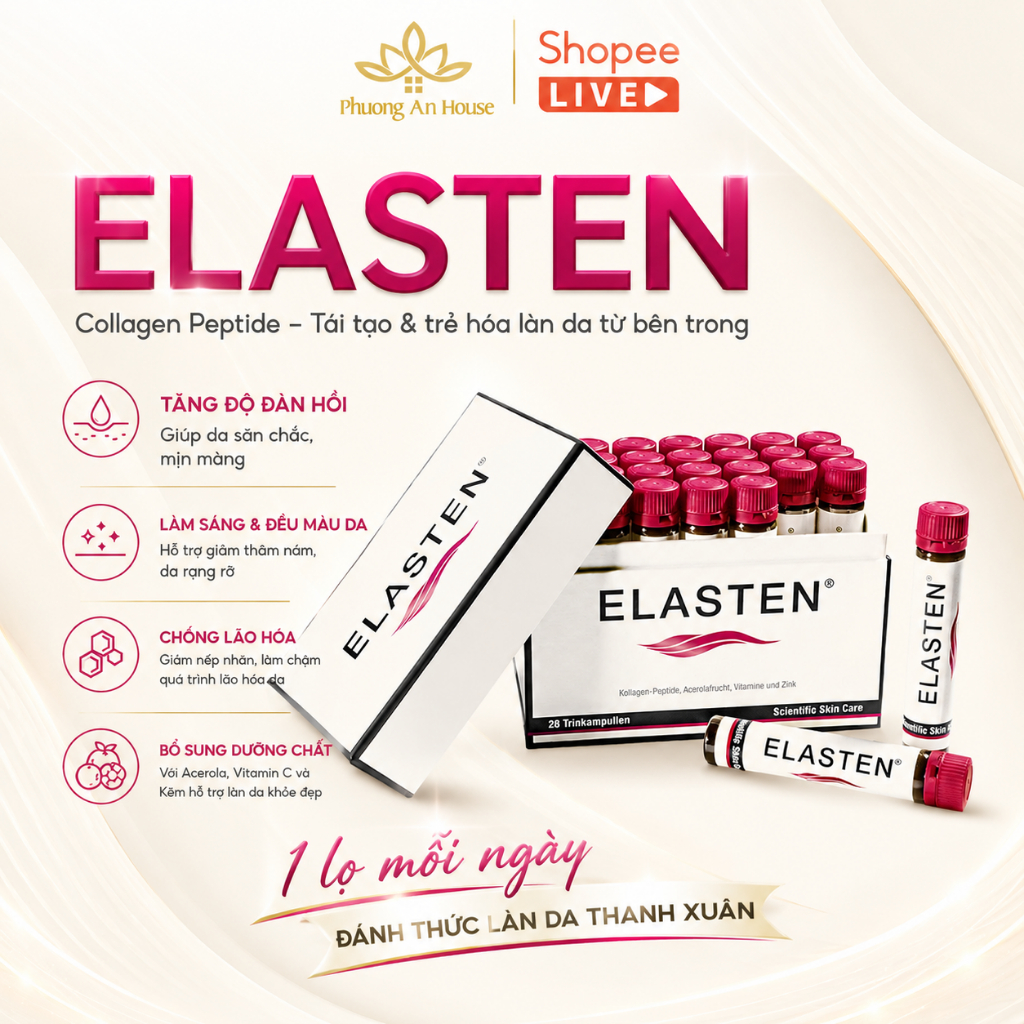 Collagen Elasten chăm sóc sắc đẹp làn da, chống lão hóa ( 28 ống) - Phương An House