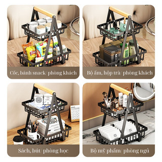 Kệ Đựng Trái Cây 3 Tầng Đa Năng, Kệ Nhà Bếp, Giá Để Rau Củ Quả, Thép Carbon Cao Cấp Chống Gỉ Tiết