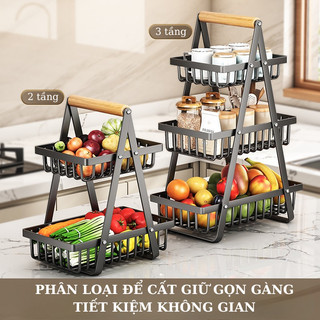 Kệ Đựng Trái Cây 3 Tầng Đa Năng, Kệ Nhà Bếp, Giá Để Rau Củ Quả, Thép Carbon Cao Cấp Chống Gỉ Tiết