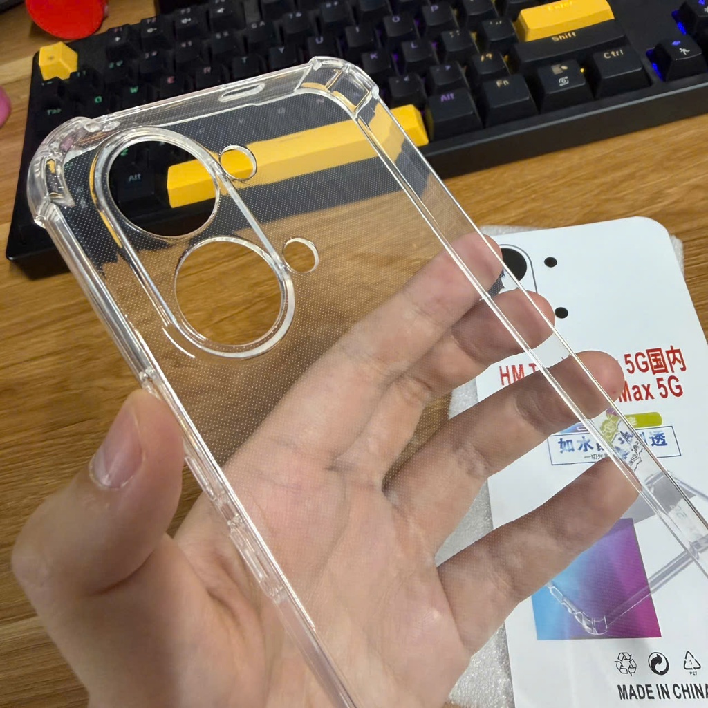 Ốp lưng Redmi turbo 5 max dẻo trong suốt silicon viền vuông bảo vệ camera điện thoại toàn diện