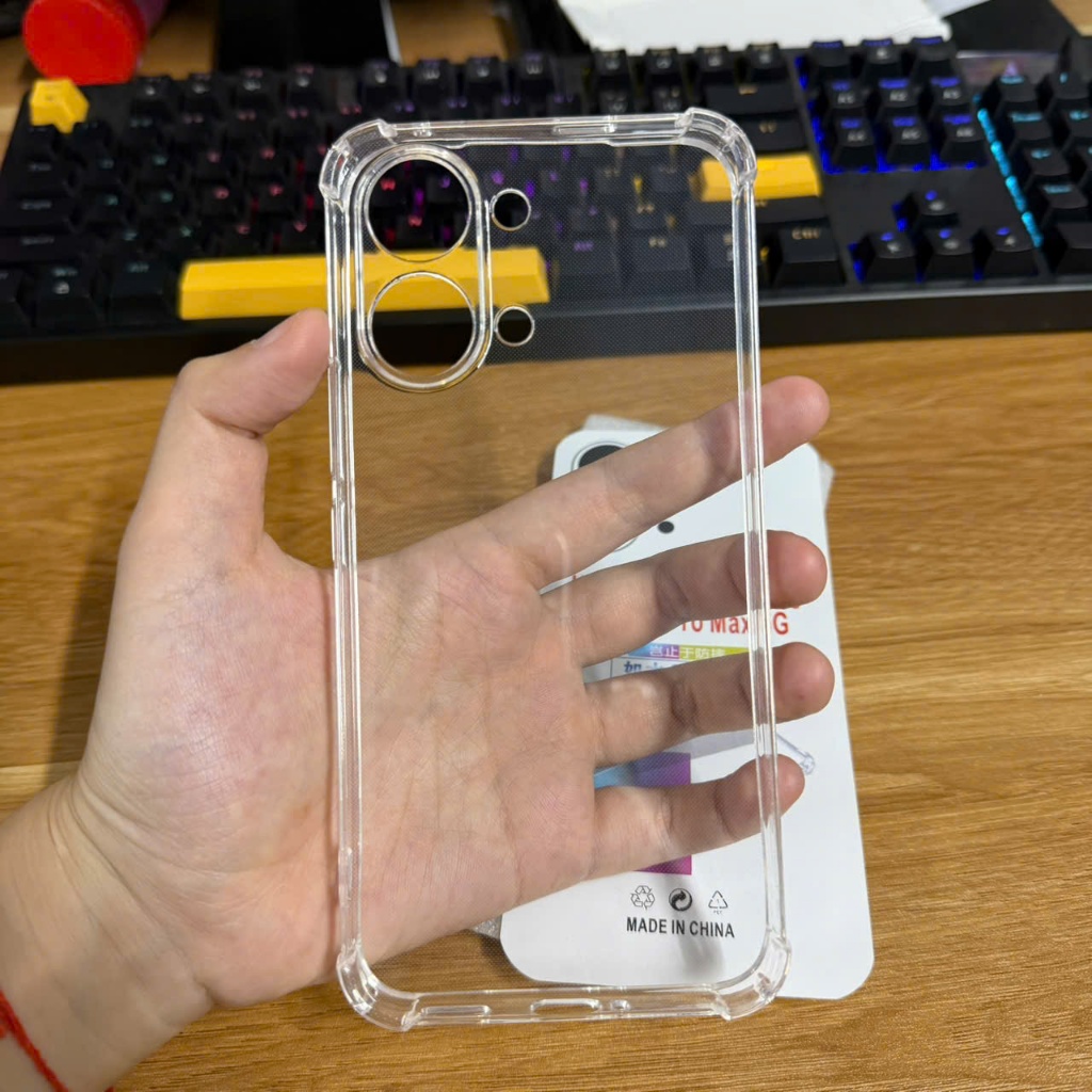 Ốp lưng Redmi turbo 5 max dẻo trong suốt silicon viền vuông bảo vệ camera điện thoại toàn diện