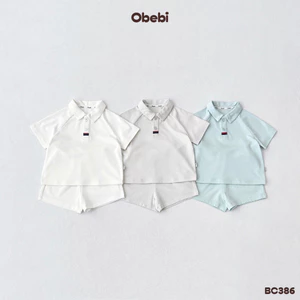 Bộ Cộc Polo Mùa Hè Obebi Vải Mềm Mát, Nhanh Khô Cho Bé Trai Bé Gái Từ 8 - 22kg BC386