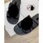 ⚡️[Hight Quality] Dép Quai Ngang 1 Phối Chữ Canvas Black - Họa Tiết Quai Đen Da Phối Màu Cao Cấp