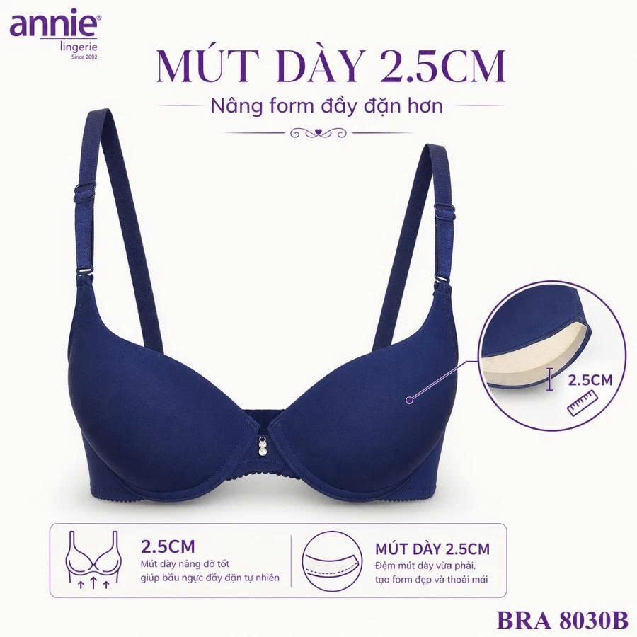 Áo Ngực Trơn Cao Cấp Cúp B annie Bra 8030B Tạo Dáng Ngực, Nâng Ôm Bầu Ngực, Giúp Bầu Ngực Đầy Đặn