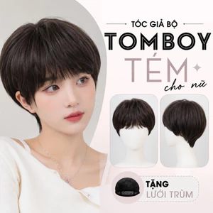 TÓC GIẢ HÀN QUỐC TOMBOY/ TÓC TÉM NGẮN NĂNG ĐỘNG TỰ NHIÊN CHẤT TƠ CAO CẤP LƯỚI HOA