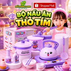 Bộ Đồ Chơi Nấu Ăn BỐ KHỦNG LONG Đồ Chơi Nhà Bếp Nấu Ăn Màu Tím Thỏ Tím 20 Chi Tiết Kèm Bếp Bếp Nấu Ăn Đồ Chơi Cho Bé