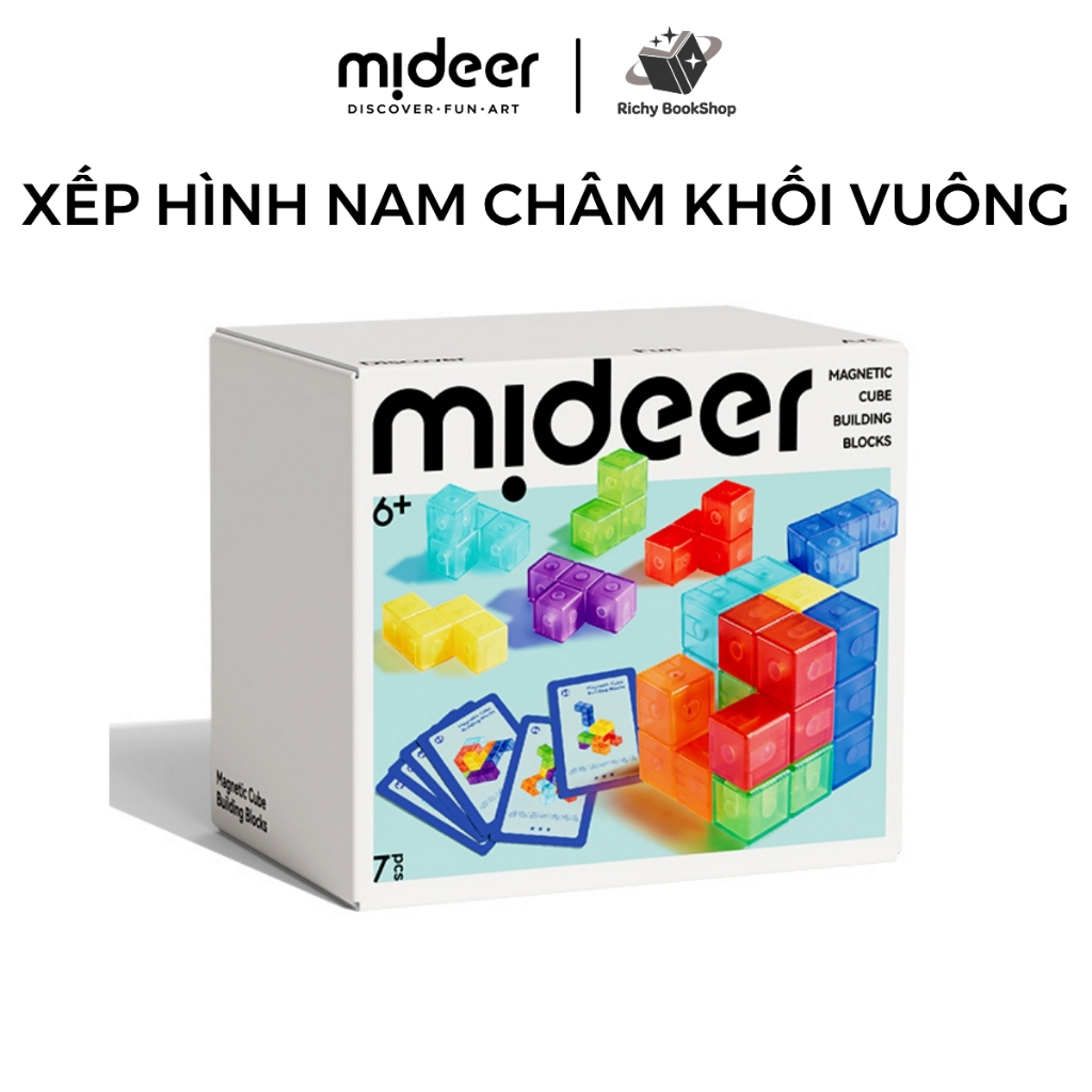 Đồ chơi khối nam châm Mideer, Mô hình lắp ráp từ tính Magnetic Cube Building Blocks